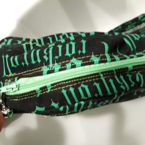 New ROCK N ROLL Round Shoulder Purse Shoulder Bag Black Bright Green Punk Rave - Picture 6 of 8